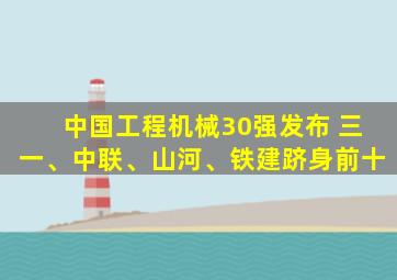 半岛游戏pg电子网站官网-中国工程机械30强发布 三一、中联、山河、铁建跻身前十